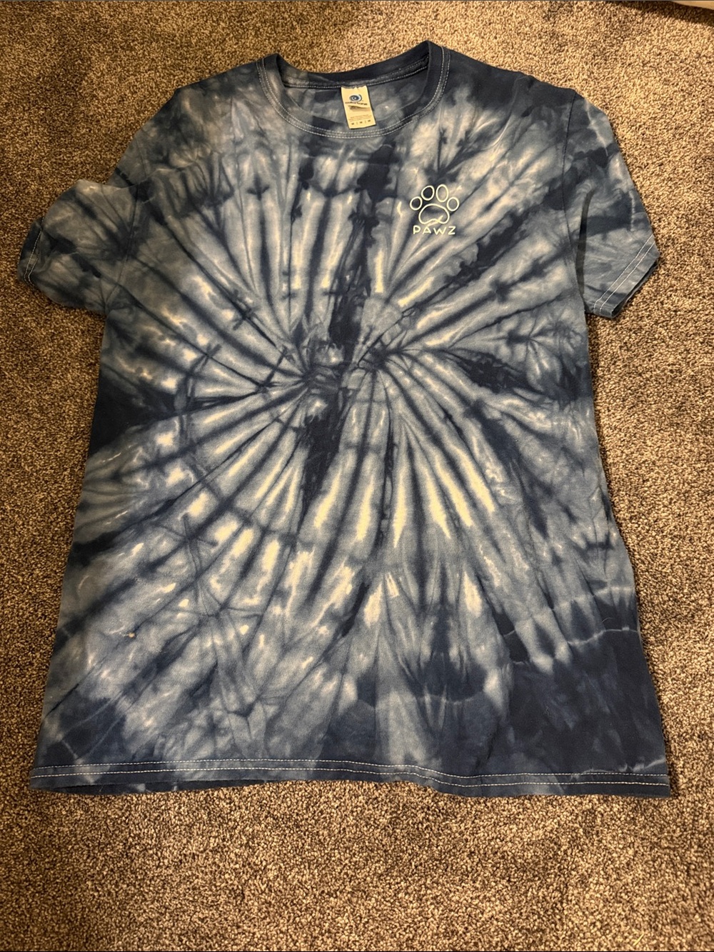 PAWZ Navy and White Spiral Tie-Dye Tee
